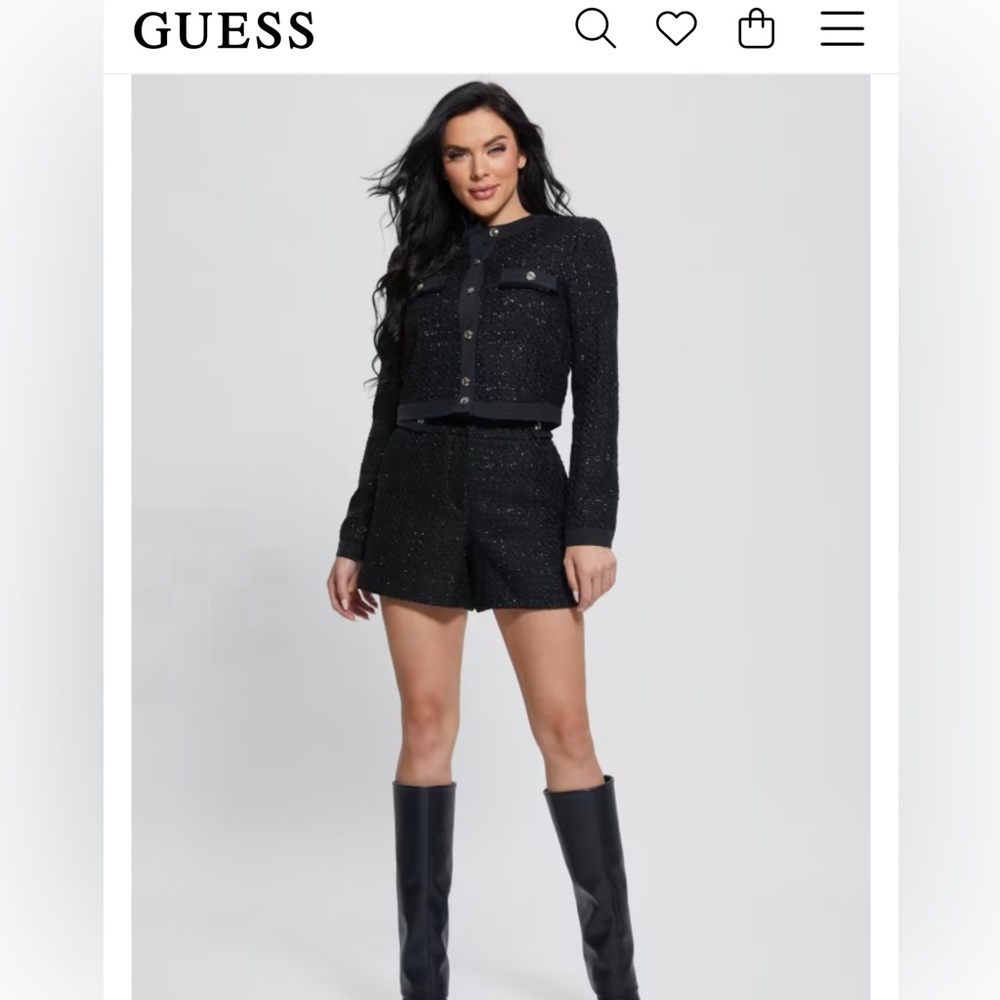 GUESS BY MARCIANO: NWT, Clarissa tweed short. XS